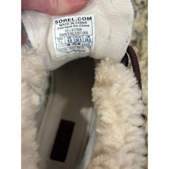 SOREL Sneakchic Alpine lace-up fur lined ankle chukka boots Maroon Size 7.5 - Picture 7 of 9